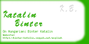 katalin binter business card